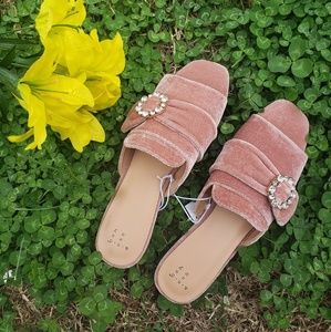 A New Day Dina Blush velvet mules